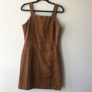 caramel corduroy pinafore dress